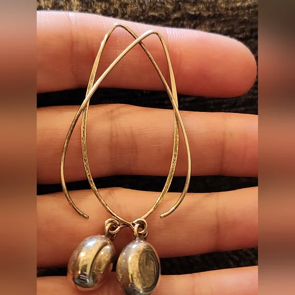 Silpada Wire Drop Earrings Sterling Silver Rhodium Plated - Picture 4 of 7